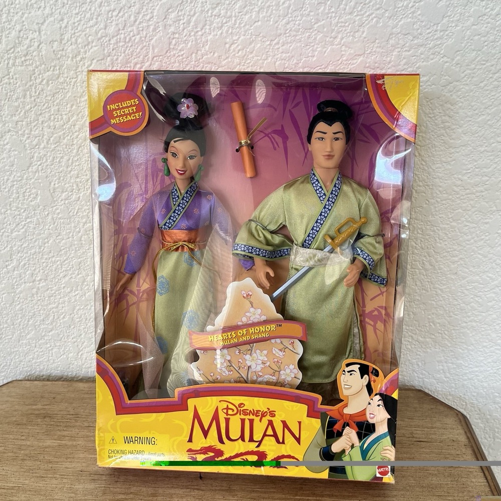Vintage MIB Disney's Mulan & Shang Hearts of Honor Doll Set 1997 Mattel 19019